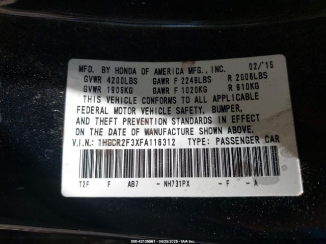 1HGCR2F3XFA116312 Honda ACCORD LX