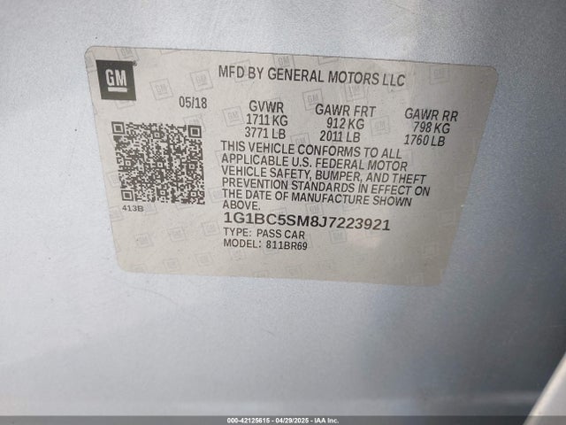 1G1BC5SM8J7223921 Chevrolet Cruze Ls Auto