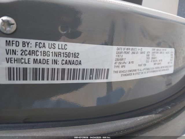 2C4RC1BG1NR150162 Chrysler Pacifica Touring L