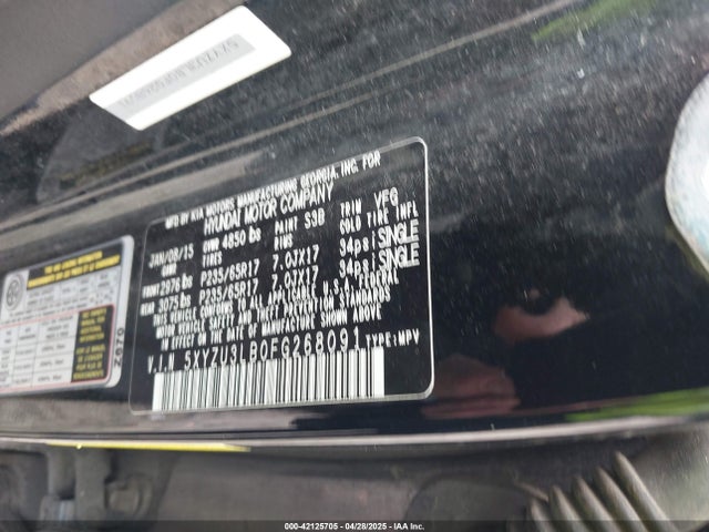 5XYZU3LB0FG268091 Hyundai dohc gdi theta ii
