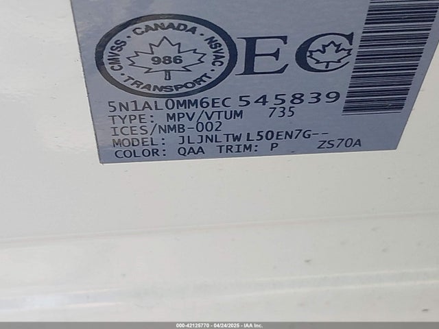 Infiniti QX60 2014 5N1AL0MM6EC545839 Image 9