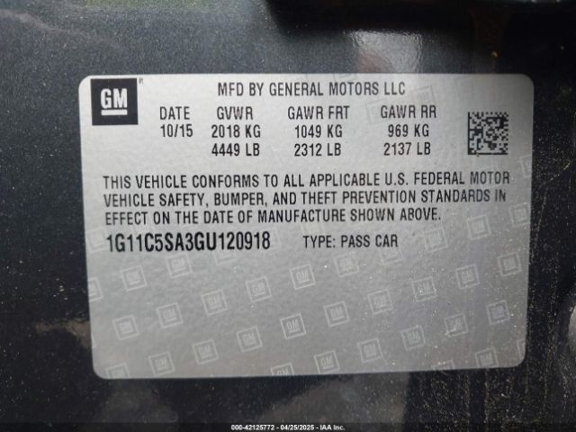 1G11C5SA3GU120918 Chevrolet Malibu Limited Lt