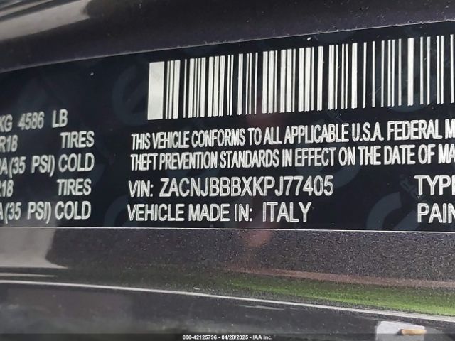 ZACNJBBBXKPJ77405 Jeep Renegade Altitude 4x4