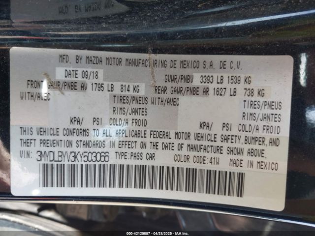 2019 TOYOTA YARIS 3MYDLBYV3KY503066 Photo 8