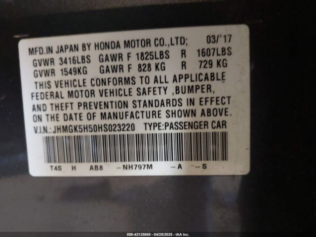 JHMGK5H50HS023220 Honda FIT LX