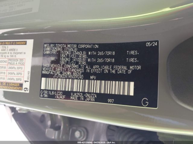 JTJTBCDX1R5009240 Lexus Gx 550 Overtrail