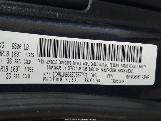 1C4RJFBG8EC557861 Jeep Grand Cherokee Limited