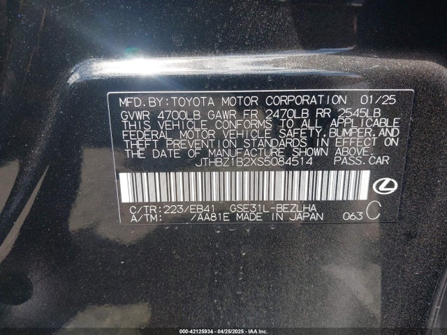 JTHBZ1B2XS5084514 Lexus Is 350 F Sport Design