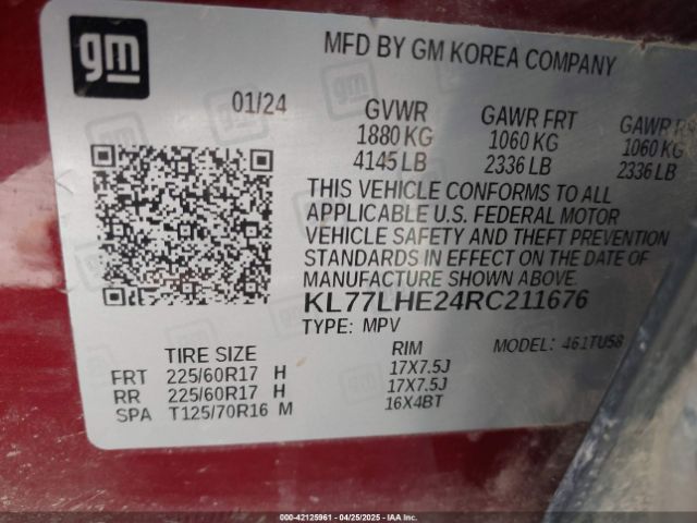 2024 CHEVROLET TRAX KL77LHE24RC211676 Photo 8