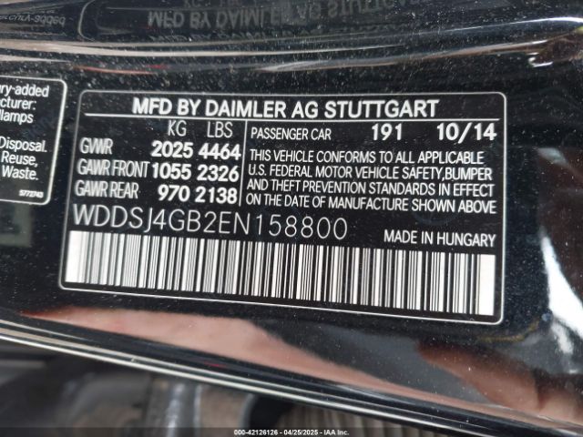 WDDSJ4GB2EN158800 Mercedes-Benz CLA 250 4MATIC