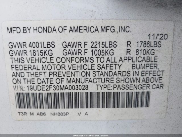 2021 ACURA ILX 19UDE2F30MA003028 Photo 8