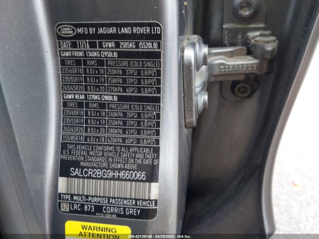 2017 LAND ROVER DISCOVERY SPORT SALCR2BG9HH660066 Photo 8