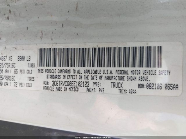 3C6TRVCG0EE102123 RAM Promaster 2500 High Roof