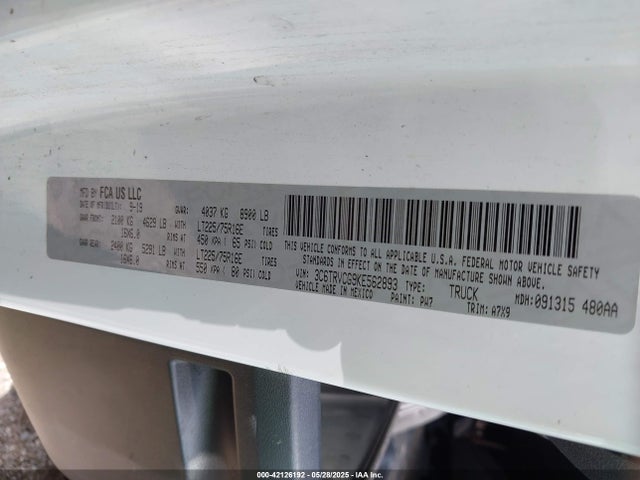 3C6TRVCG9KE562893 RAM Promaster 2500 High Roof 136 Wb
