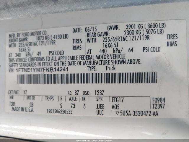 1FTNE1YM7FKB14241 Ford 2015