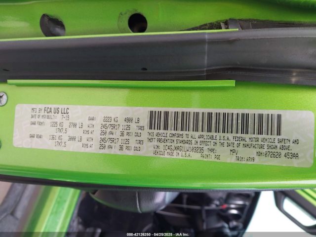 2020 JEEP WRANGLER 1C4GJXAG1LW103235 Photo 8