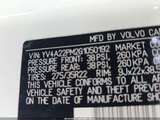 YV4A22PM2G1050192 Volvo Xc90 T6 R-design