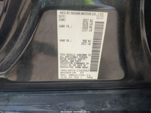 1N4AL3AP7JC156342 Nissan Altima 2.5 Sr