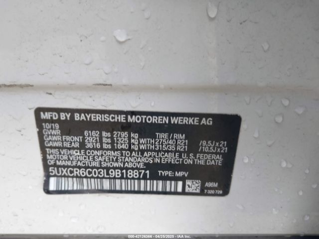 2020 BMW X5 5UXCR6C03L9B18871 Photo 8