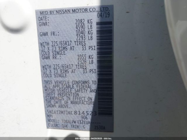 2019 NISSAN ROGUE 5N1AT2MT1KC814523 Photo 8