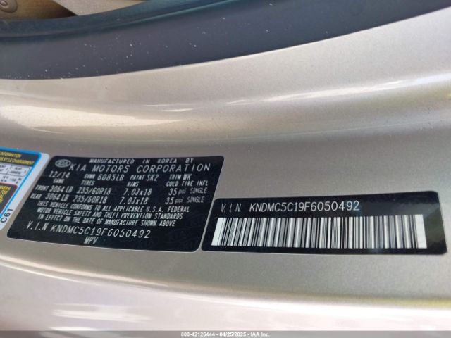 KNDMC5C19F6050492 KIA Sedona Sx
