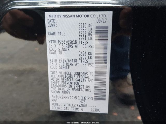 5N1DR2MN7JC611874 Nissan 2018
