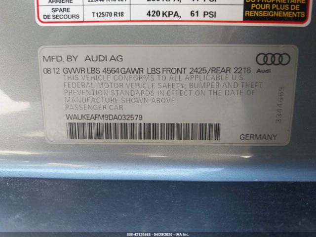 2013 AUDI A3 WAUKEAFM9DA032579 Photo 8