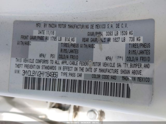 3MYDLBYV2HY164969 Toyota YARIS IA