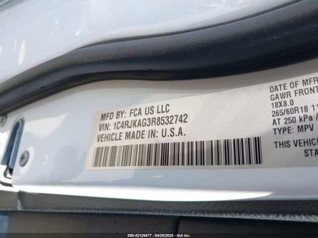 1C4RJKAG3R8532742 Jeep Grand Cherokee L Laredo 4x4