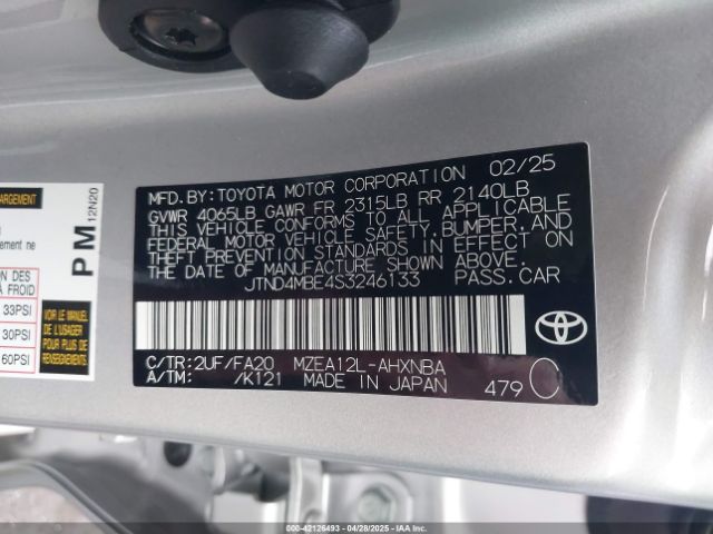 JTND4MBE4S3246133 Toyota Corolla Nightshade Edition