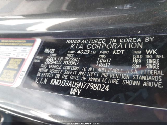 KNDJ33AU5N7798024 KIA SOUL EX