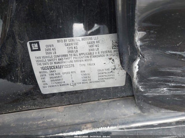 1GCGSCEA0J1122378 Chevrolet Colorado Lt