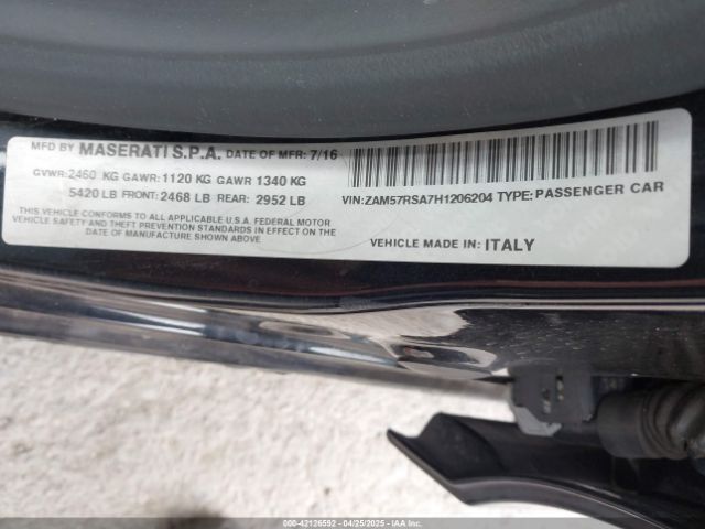 2017 MASERATI GHIBLI ZAM57RSA7H1206204 Photo 8
