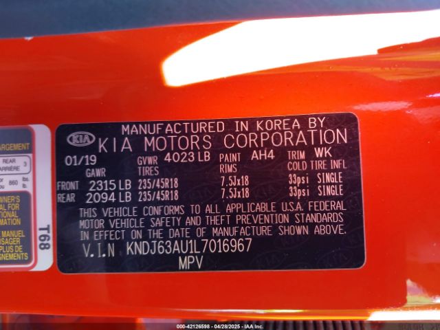 KNDJ63AU1L7016967 KIA Soul Gt-line