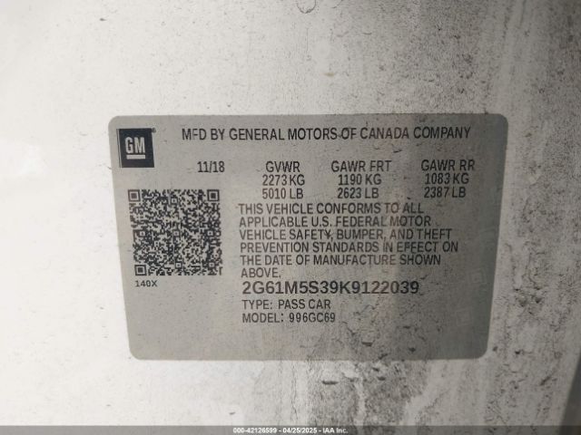 2019 CADILLAC XTS 2G61M5S39K9122039 Photo 8