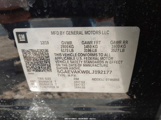 5GAEVAKW0LJ192177 Buick Enclave Awd Essence
