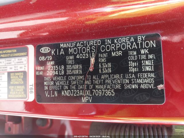 KNDJ23AUXL7097365 KIA SOUL LX