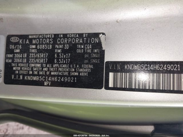 KNDMB5C14H6249021 KIA SEDONA LX