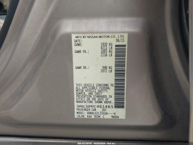 1N4AL3AP4FC461465 Nissan Altima 2.5 S