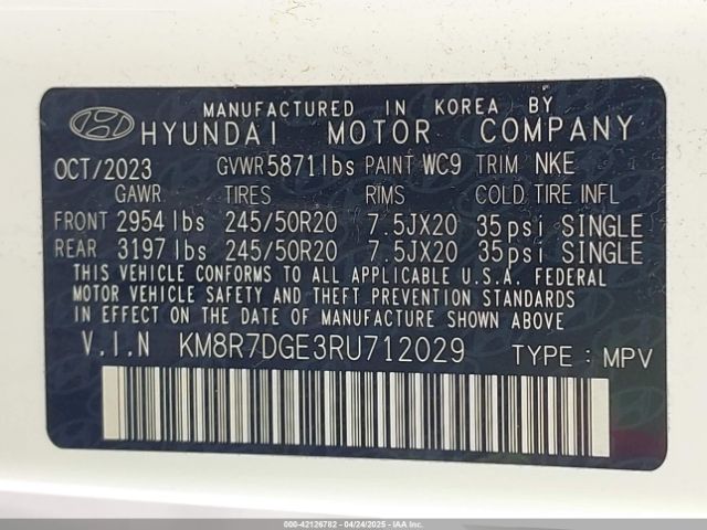 KM8R7DGE3RU712029 Hyundai Palisade Calligraphy Night Edition