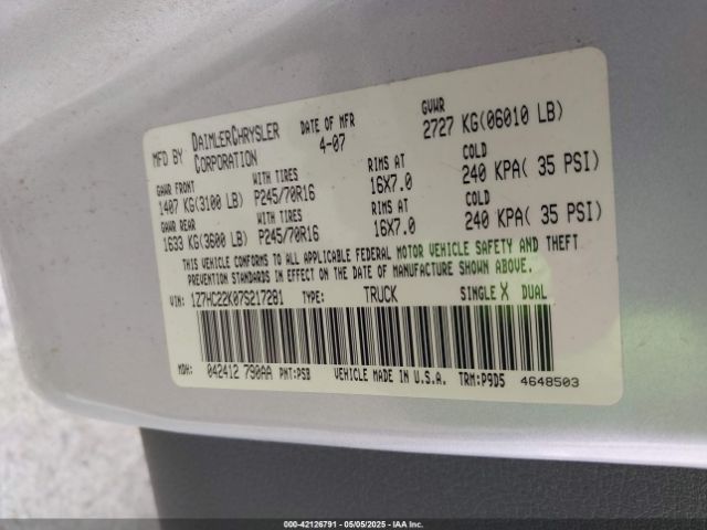 2007 MITSUBISHI RAIDER 1Z7HC22K07S217281 Photo 8