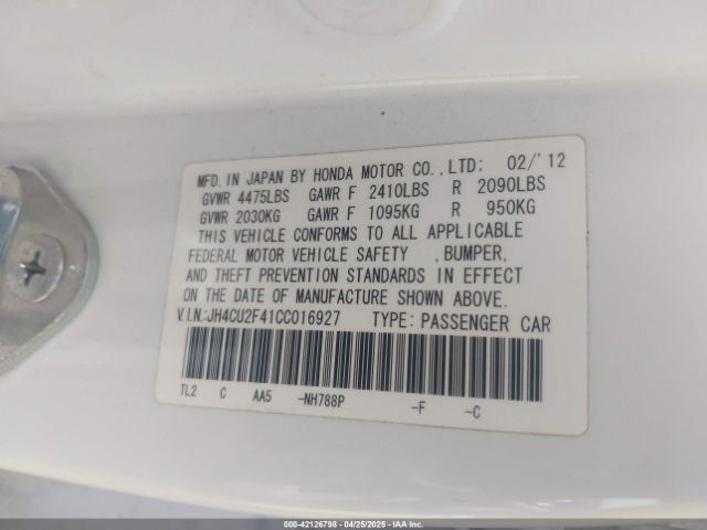 2012 ACURA TSX JH4CU2F41CC016927 Photo 8