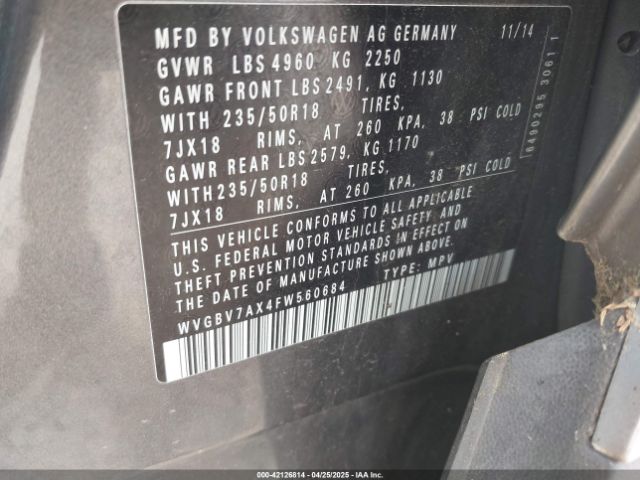 WVGBV7AX4FW560684 Volkswagen TIGUAN SE