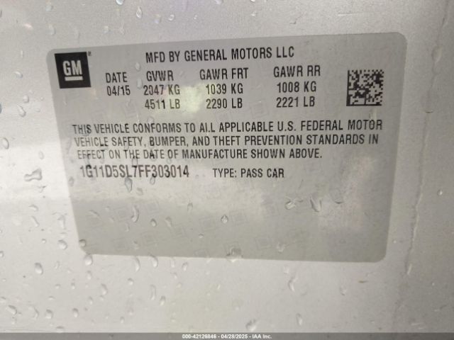1G11D5SL7FF303014 Chevrolet MALIBU 2LT