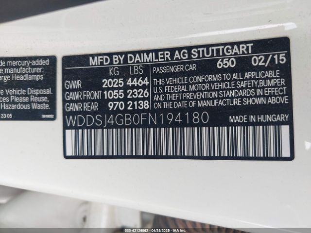 2015 MERCEDES-BENZ CLA 250 WDDSJ4GB0FN194180 Photo 8