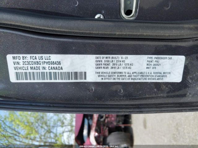 2C3CDXBG1PH598436 Dodge Charger Sxt