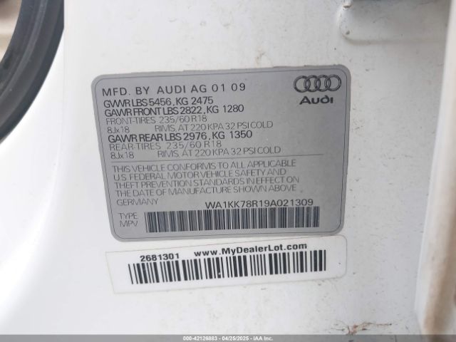 2009 AUDI Q5 WA1KK78R19A021309 Photo 8