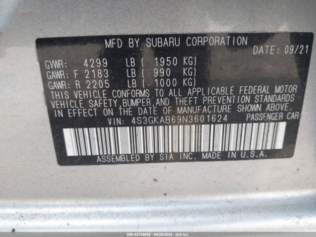 4S3GKAB69N3601624 Subaru Impreza Base