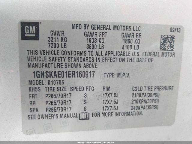 1GNSKAE01ER160917 Chevrolet Tahoe Ls