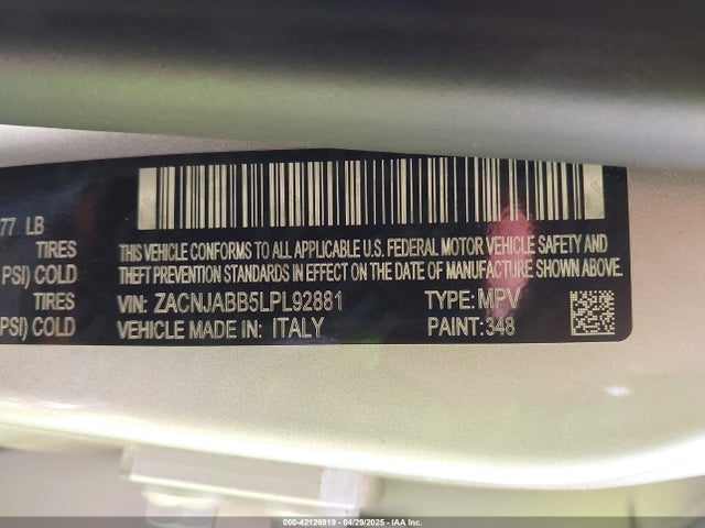 ZACNJABB5LPL92881 Jeep Renegade Orange Edition Fwd